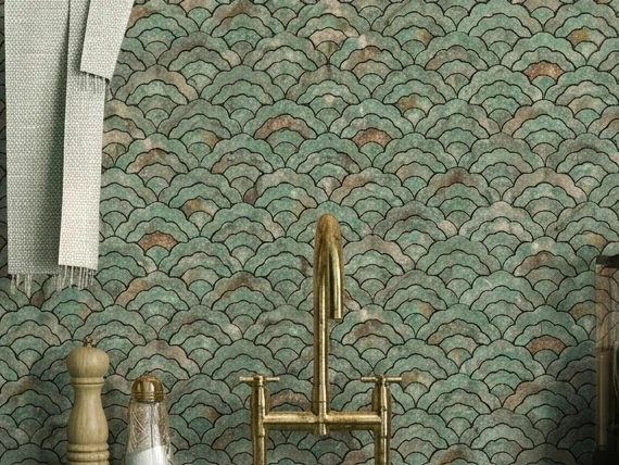 Kitchen backsplash mosaic tile application